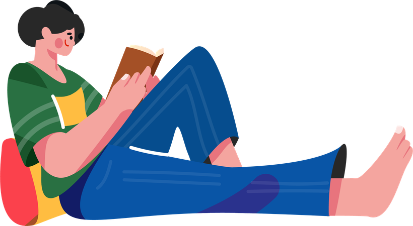 学校の試験の準備をする女性  イラスト