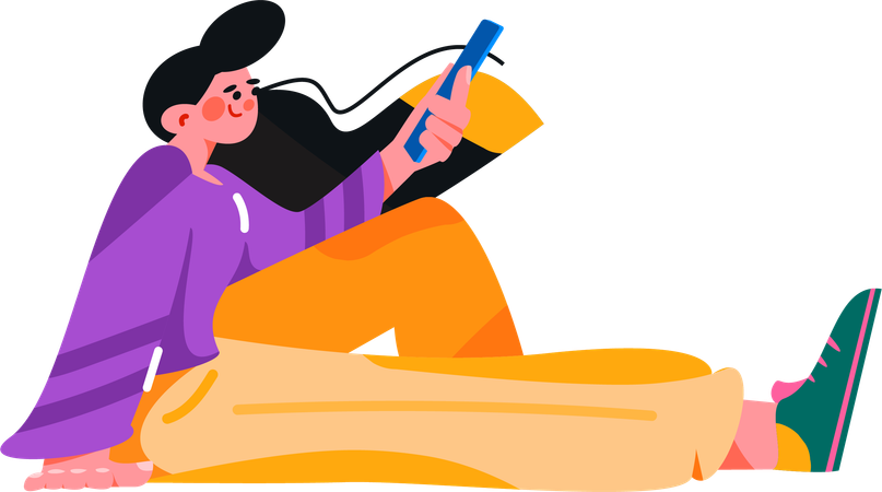 テストの準備をする女性  イラスト