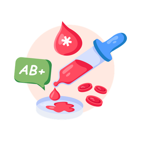 血液型検査  イラスト