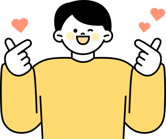 사랑한다는 제스처를 보이는 남자  일러스트레이션