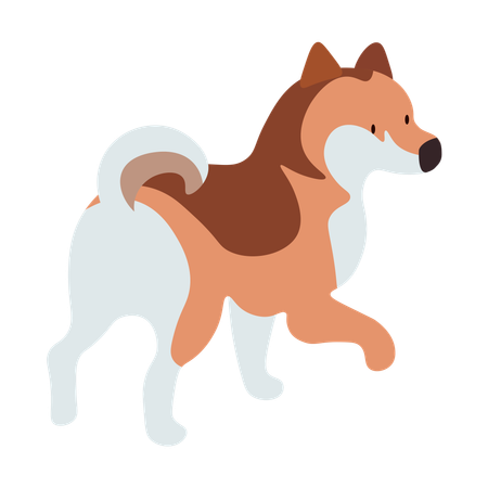 一人で立っている犬  イラスト