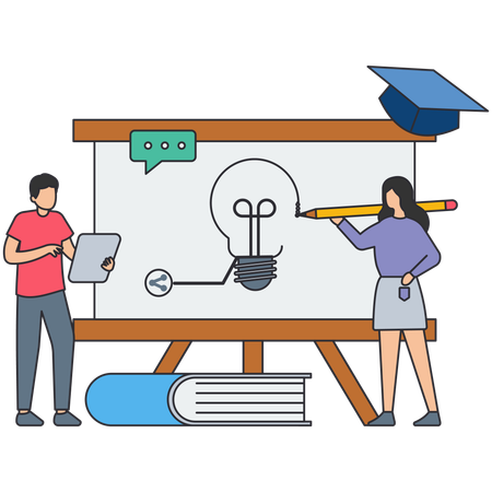 オンラインレッスンまたはオンライン教育  イラスト