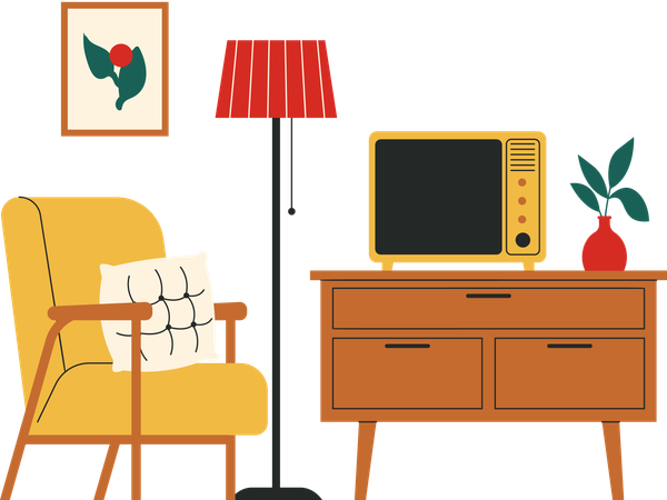 テレビルーム  イラスト