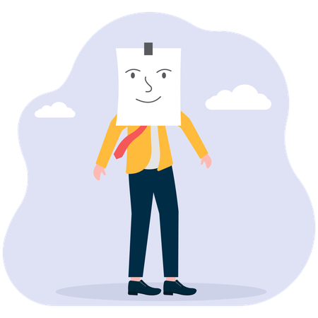 偽りの笑顔で感情を隠す  イラスト