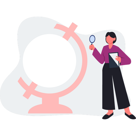 女性はグローバルな世界を探している  イラスト