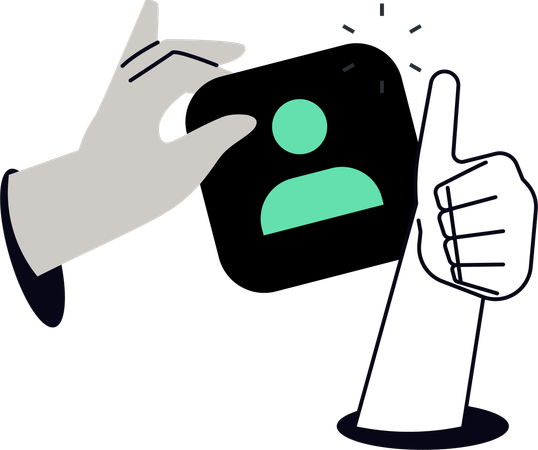 職務プロフィールを承認するビジネスマン  イラスト