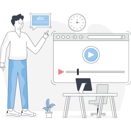 男性向けオンライン学習  イラスト