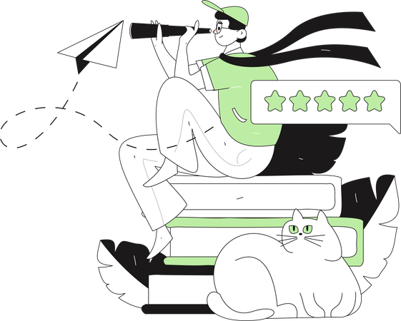 読むのに良い本を探している男性  イラスト