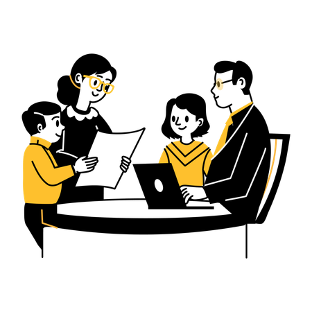 家族保険に加入している男性  イラスト