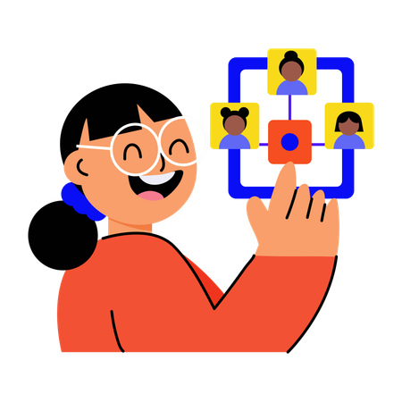グループ学習をする学生  イラスト