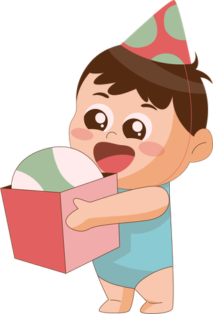 ボールを持った男の子  イラスト