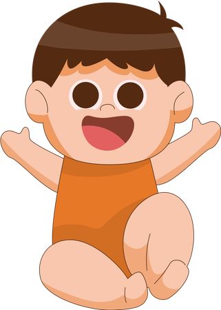 男の赤ちゃんが叫ぶ  イラスト