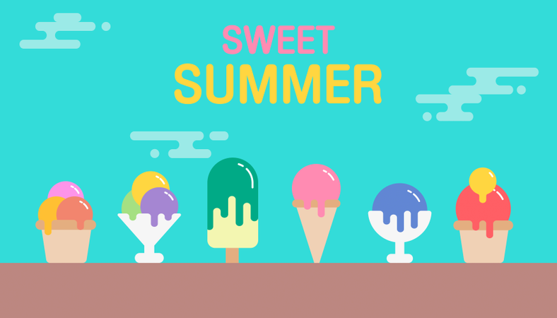 甘い夏の背景  イラスト