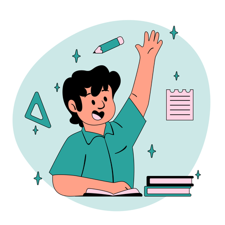 質問をする学生  イラスト