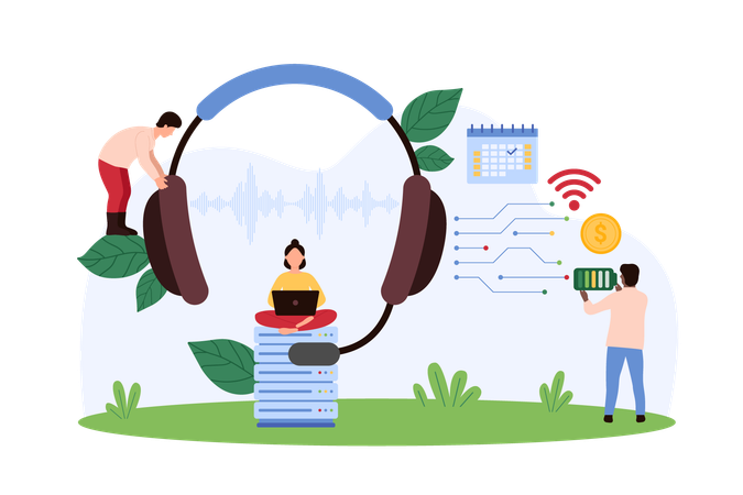 教育支援サービスを提供する人々  イラスト