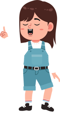 ノーと言う女の子  イラスト