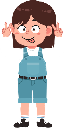 いたずらな女の子  イラスト