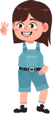 指を見せる女の子  イラスト