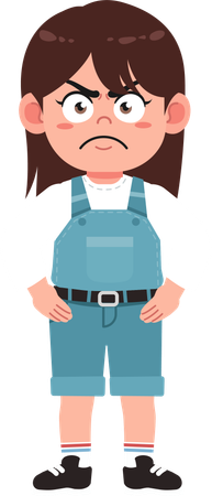怒っている女の子  イラスト