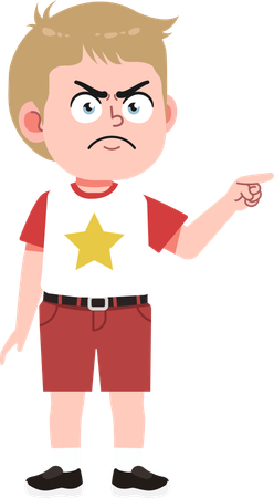 かわいい男の子が他人を責める  イラスト