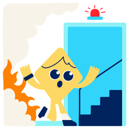 火災避難訓練  イラスト