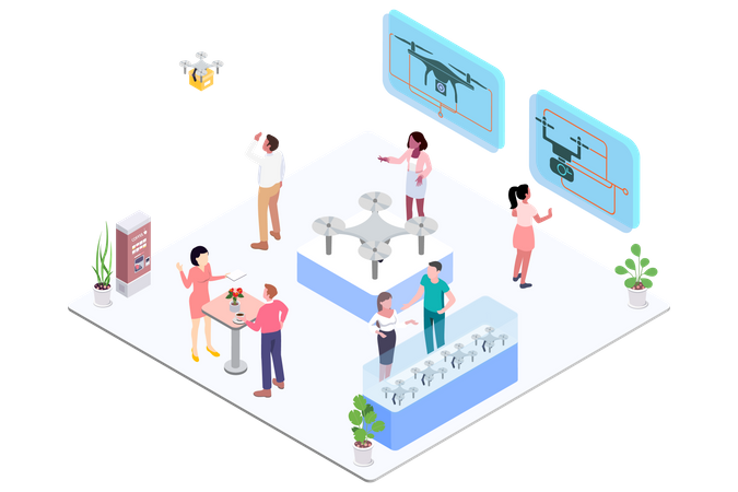 ドローン技術展のコンセプト  イラスト