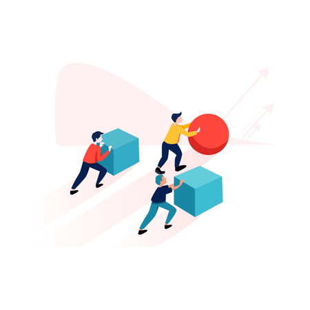 賢い仕事をしてレースで最初に勝利を目指す男  イラスト
