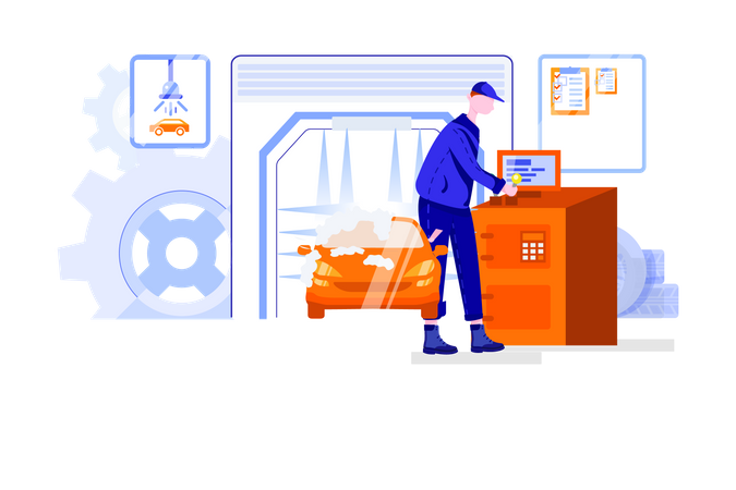 自動洗車機  イラスト