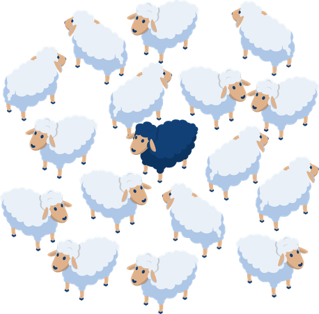 群れの中の厄介者  イラスト