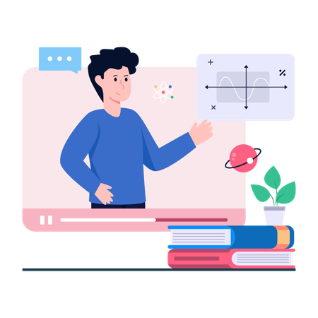オンラインビデオ学習  イラスト