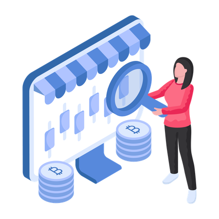 暗号通貨ビットコイン分析  イラスト