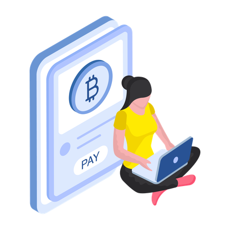 ビットコインカード決済  イラスト