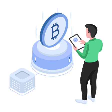 暗号通貨ビットコイン分析  イラスト