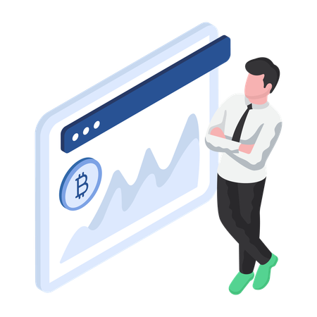 暗号通貨ビットコイン分析  イラスト