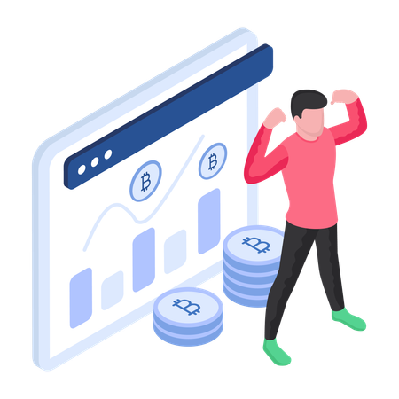 ビットコイン進捗チャート  イラスト