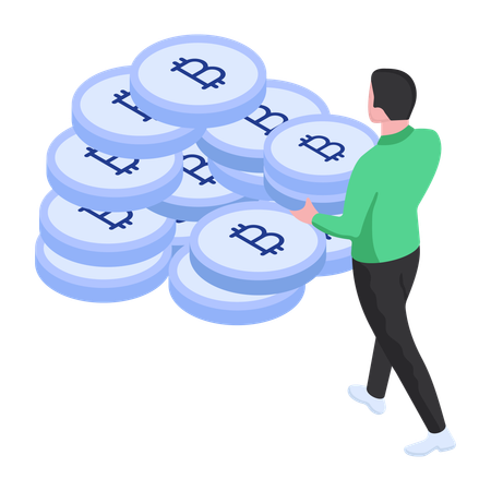 ビットコイン億万長者  イラスト