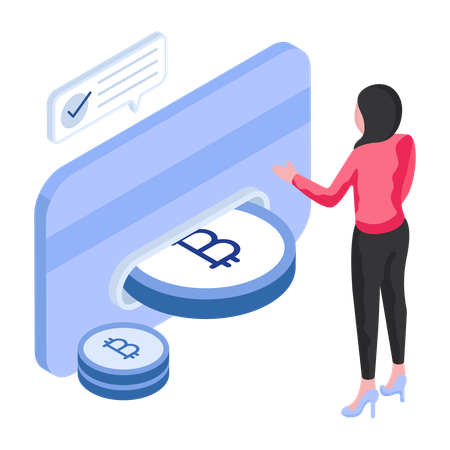 ビットコインカード決済  イラスト