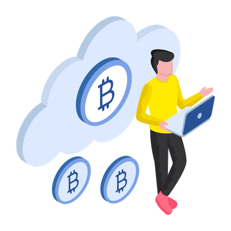 暗号通貨ビットコイン分析  イラスト