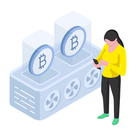 暗号通貨ビットコイン分析  イラスト