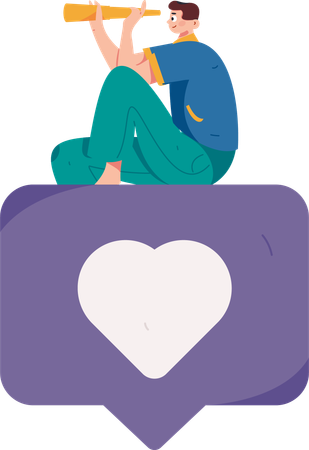 好きな人を探している男性  イラスト