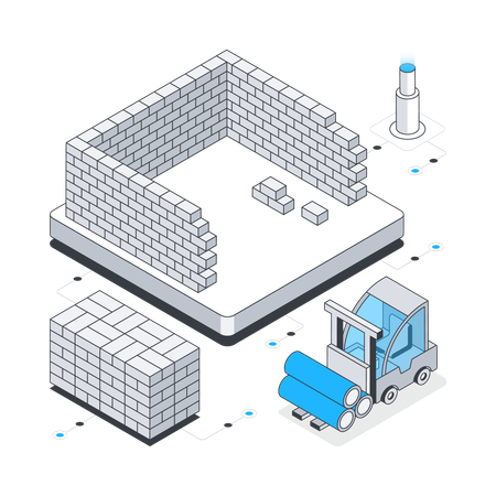 壁の建物  イラスト