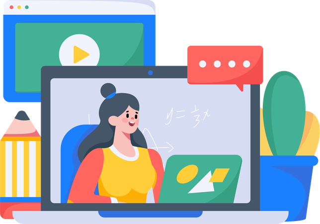 学習スケジュールを作成する女の子  イラスト