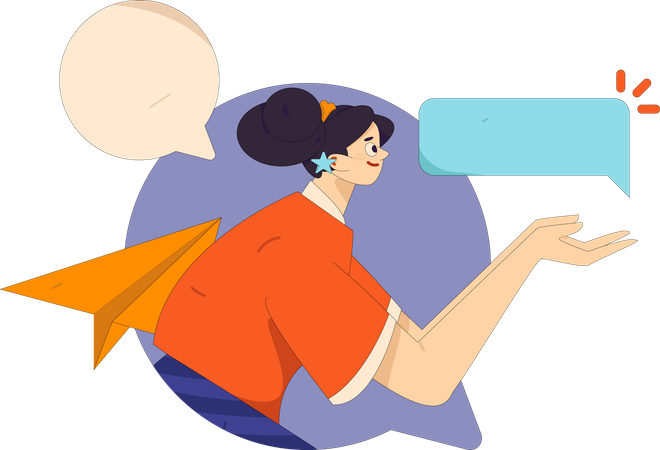 ソーシャルメディアメッセージにおける従業員の見解  イラスト