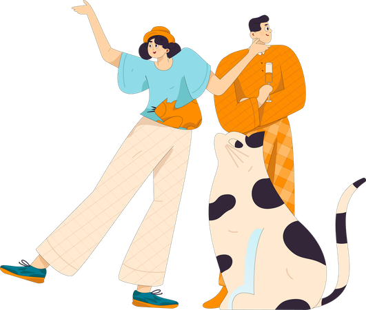 メッセージでカップルが喧嘩  イラスト