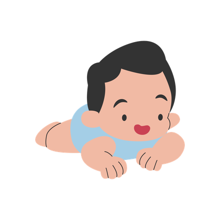 ハイハイする男の子  イラスト