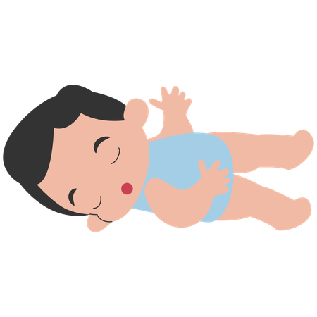 眠る男の子  イラスト