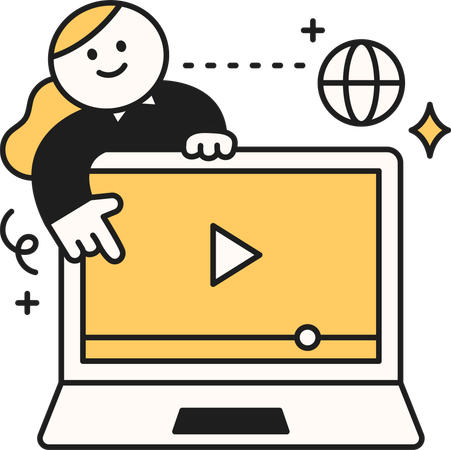 オンラインビデオ授業  イラスト