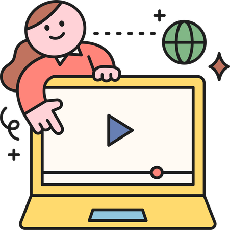 オンラインビデオ授業  イラスト