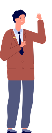 男性のホテルマネージャー  イラスト