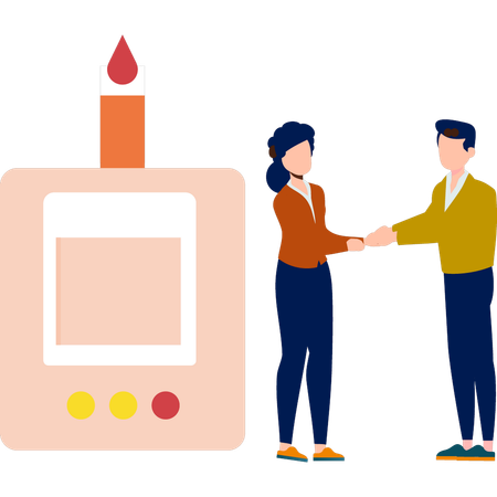 握手をする人々  イラスト